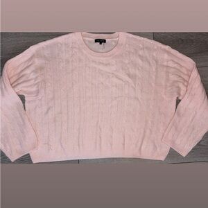 1 State Size Large Women’s Sweater Pink Oversized Textured Comfy Long Sleeve EUC